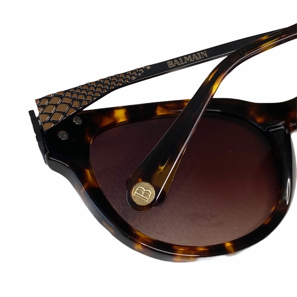 new Balmain ☀︎︎ Cat Eye Sunglasses ☀︎︎ Tortoise Shell Print ☀︎ Brown Lenses ☀︎ - Picture 14 of 16